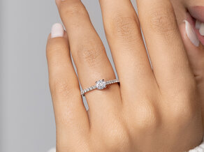 Engagement ring Pure Diamond in 18K white gold with diamonds 0.62ct G/SI