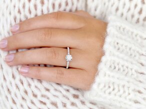 Engagement ring Pure Diamond in 18K white gold with diamonds 1.17ct G/SI