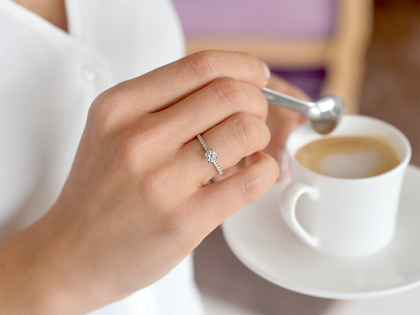 Engagement ring Pure Diamond in 14K white gold with diamonds 0.92ct G/SI