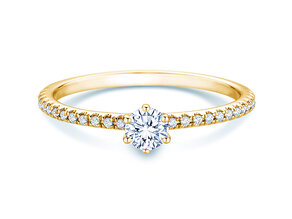 Engagement ring Royal Pavé in 18K yellow gold with natural diamonds 0.40ct G/SI