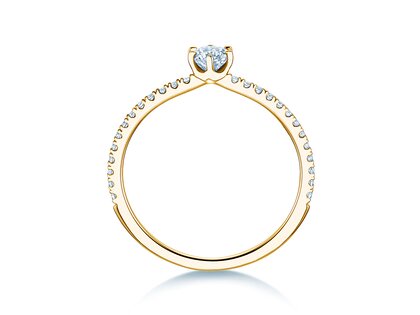 Engagement ring Royal Pavé in 18K yellow gold with natural diamonds 0.40ct G/SI