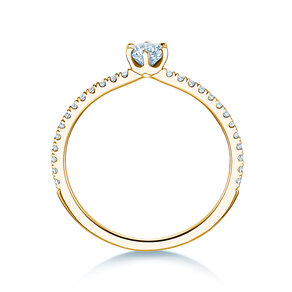 Engagement ring Royal Pavé in 18K yellow gold with natural diamonds 0.40ct G/SI