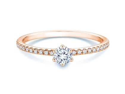 Engagement ring Royal Pavé in 18K rosé gold with natural diamonds 0.40ct G/SI