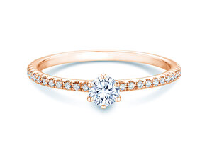 Engagement ring Royal Pavé in 18K rosé gold with natural diamonds 0.40ct G/SI