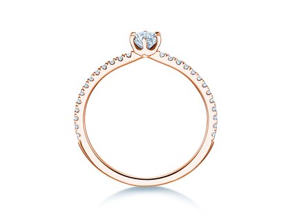 Engagement ring Royal Pavé in 18K rosé gold with natural diamonds 0.40ct G/SI