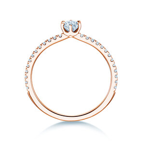 Engagement ring Royal Pavé in 18K rosé gold with natural diamonds 0.40ct G/SI
