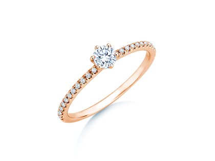 Engagement ring Royal Pavé in 18K rosé gold with natural diamonds 0.40ct G/SI