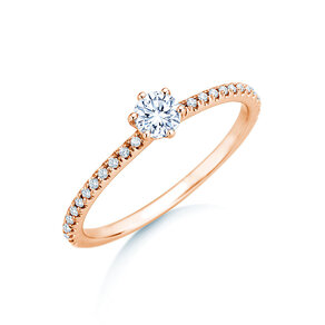 Engagement ring Royal Pavé in 18K rosé gold with natural diamonds 0.40ct G/SI