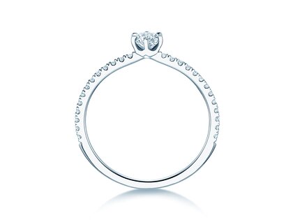 Engagement ring Royal Pavé in 9K white gold with natural diamonds 0.35ct G/SI