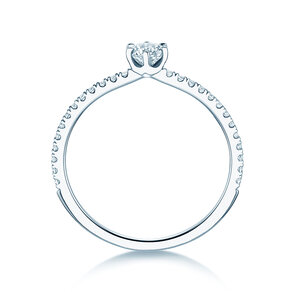Engagement ring Royal Pavé in 9K white gold with natural diamonds 0.35ct G/SI
