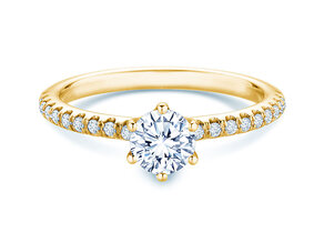 Engagement ring Royal Pavé in 9K yellow gold with natural diamonds 0.65ct G/SI