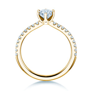 Engagement ring Royal Pavé in 9K yellow gold with natural diamonds 0.65ct G/SI