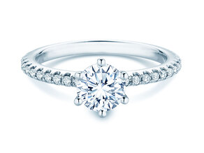 Engagement ring Royal Pavé in 9K white gold with natural diamonds 1.22ct G/SI