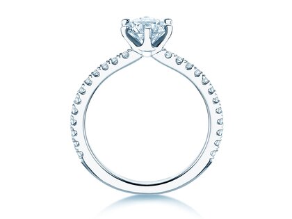Engagement ring Royal Pavé in 9K white gold with natural diamonds 1.22ct G/SI