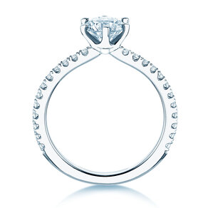 Engagement ring Royal Pavé in 9K white gold with natural diamonds 1.22ct G/SI