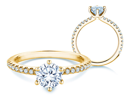 Engagement ring Royal Pavé in 9K white gold with natural diamonds 1.22ct G/SI