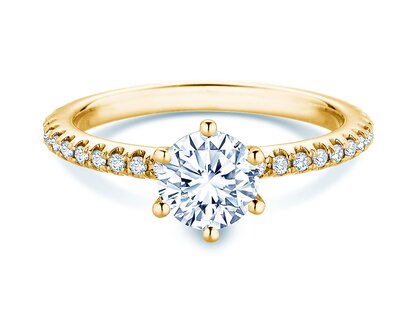 Engagement ring Royal Pavé in 9K yellow gold with natural diamonds 1.22ct G/SI