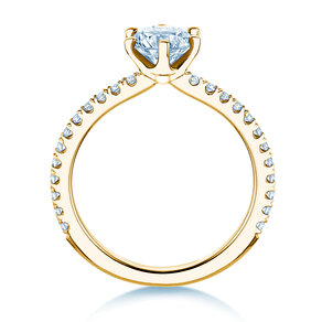 Engagement ring Royal Pavé in 9K yellow gold with natural diamonds 1.22ct G/SI