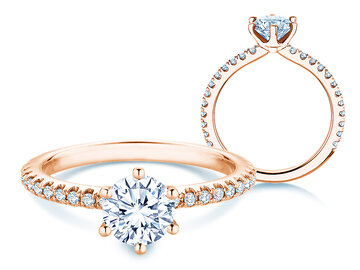 Engagement ring Royal Pavé in 9K white gold with natural diamonds 1.22ct G/SI