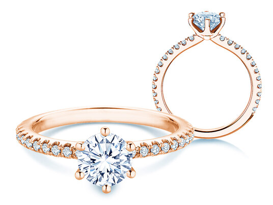 Engagement ring Royal Pavé in 9K white gold with natural diamonds 1.22ct G/SI