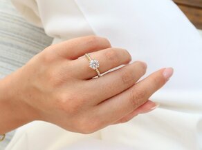 Engagement ring Royal Pavé in 18K rosé gold with natural diamonds 0.40ct G/SI
