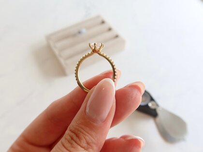 Engagement ring Royal Pavé in 18K rosé gold with natural diamonds 0.40ct G/SI
