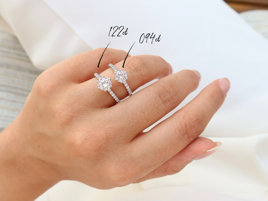 Engagement ring Royal Pavé in 9K white gold with natural diamonds 1.22ct