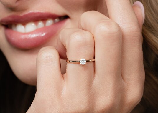 Engagement ring Classic 4 in 14K white gold with diamond 0.25ct G/SI