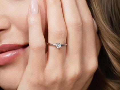 Engagement ring Classic 4 in 14K yellow gold with diamond 0.40ct G/SI