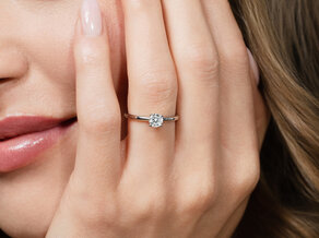 Engagement ring Classic 4 in 14K yellow gold with diamond 0.40ct G/SI