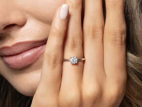 Engagement ring Classic 4 in 9K yellow gold with diamond 0.50ct G/SI