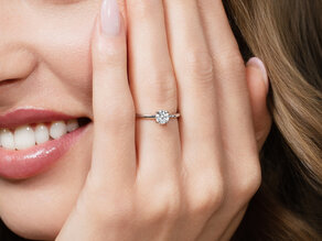 Engagement ring Classic 4 in 9K yellow gold with diamond 0.50ct G/SI