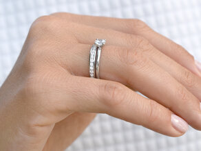 Engagement ring Classic 4 in 9K white gold with diamond 0.60ct H/SI