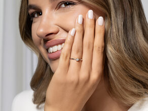 Engagement ring Classic 4 in silver 925/- with diamond 0.15ct H/SI