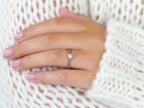 Engagement ring Classic 4 in 14K white gold with diamond 0.40ct H/SI