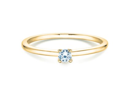 Engagement ring Classic 4 in 14K yellow gold with diamond 0.10ct H/SI