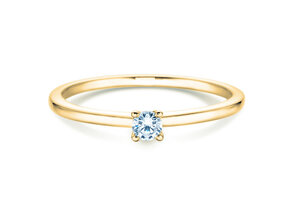 Engagement ring Classic 4 in 14K yellow gold with diamond 0.10ct H/SI