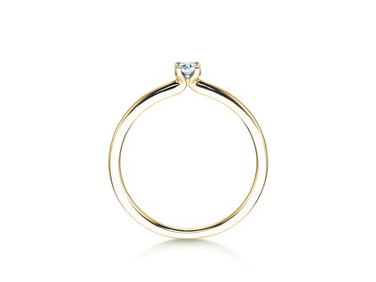 Engagement ring Classic 4 in 14K yellow gold with diamond 0.10ct H/SI