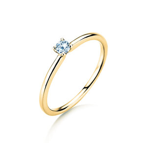 Engagement ring Classic 4 in 14K yellow gold with diamond 0.10ct H/SI