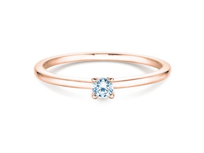 Engagement ring Classic 4 in 18K rosé gold with diamond 0.10ct H/SI