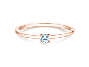 Engagement ring Classic 4 in 18K rosé gold with diamond 0.10ct H/SI