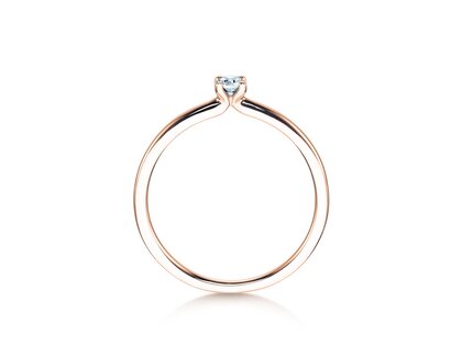 Engagement ring Classic 4 in 18K rosé gold with diamond 0.10ct H/SI