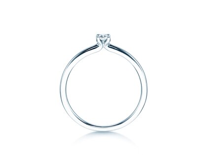 Engagement ring Classic 4 in 18K white gold with diamond 0.10ct H/SI