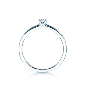 Engagement ring Classic 4 in 18K white gold with diamond 0.10ct H/SI