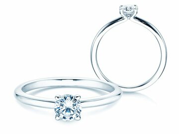 Engagement ring Classic 4 in silver 925/- with diamond 0.05ct G/SI