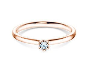 Engagement ring Classic 6 in 14K rosé gold with diamond 0.05ct G/IF