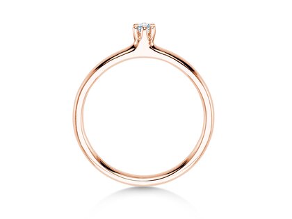 Engagement ring Classic 6 in 14K rosé gold with diamond 0.05ct G/IF