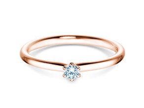 Engagement ring Classic 6 in 14K rosé gold with diamond 0.07ct G/VS