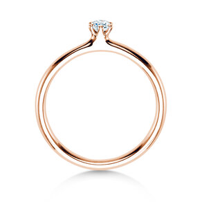 Engagement ring Classic 6 in 14K rosé gold with diamond 0.07ct G/VS