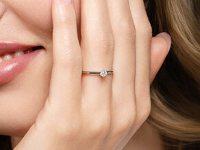 Engagement ring Classic 6 in 18K white gold with diamond 0.10ct H/SI